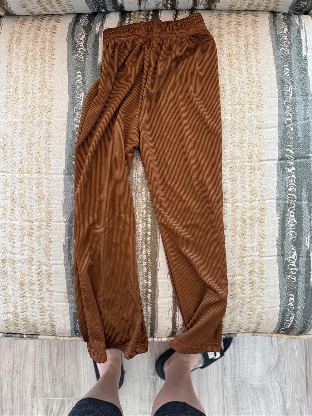 Brown Ribbed Lounge Pants